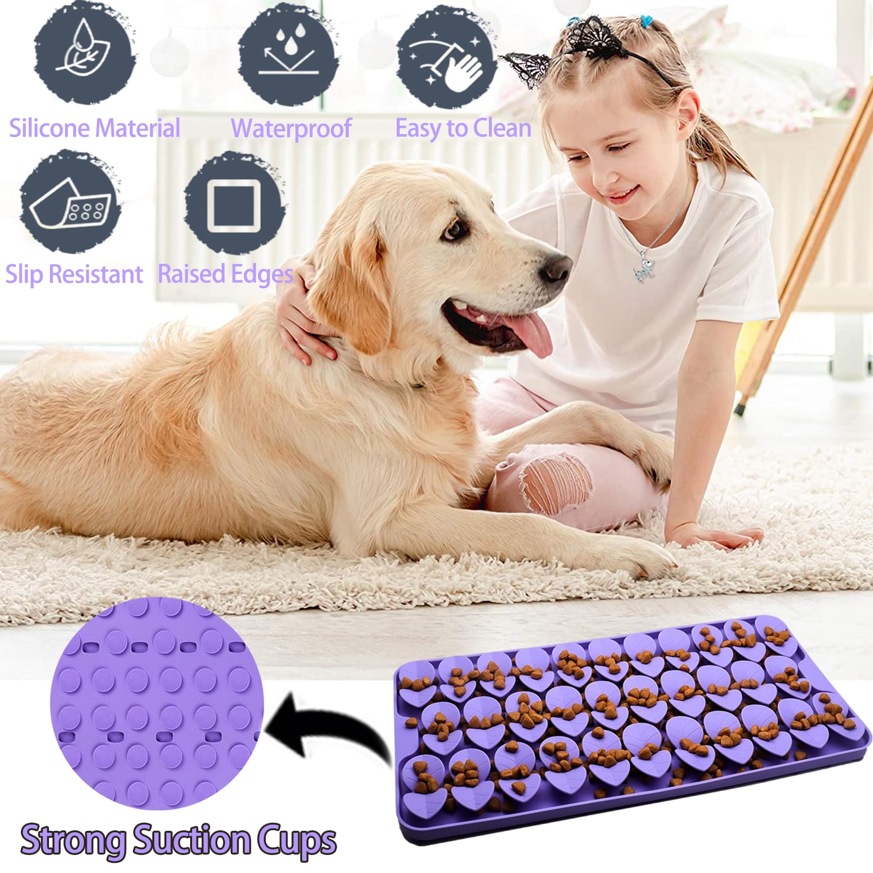 Schnüffelmatte Für Hunde – Silikon-Leckmatte Mit Saugnäpfen Gegen Langeweile & Zum Entspannen