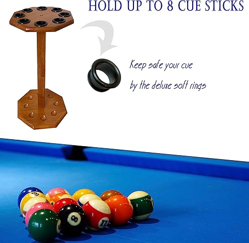 Miniatura 5 de Soporte para tacos de billar independiente, accesorios para mesa de billar con capacidad para 8 tacos, soporte para tacos de billar, soporte de