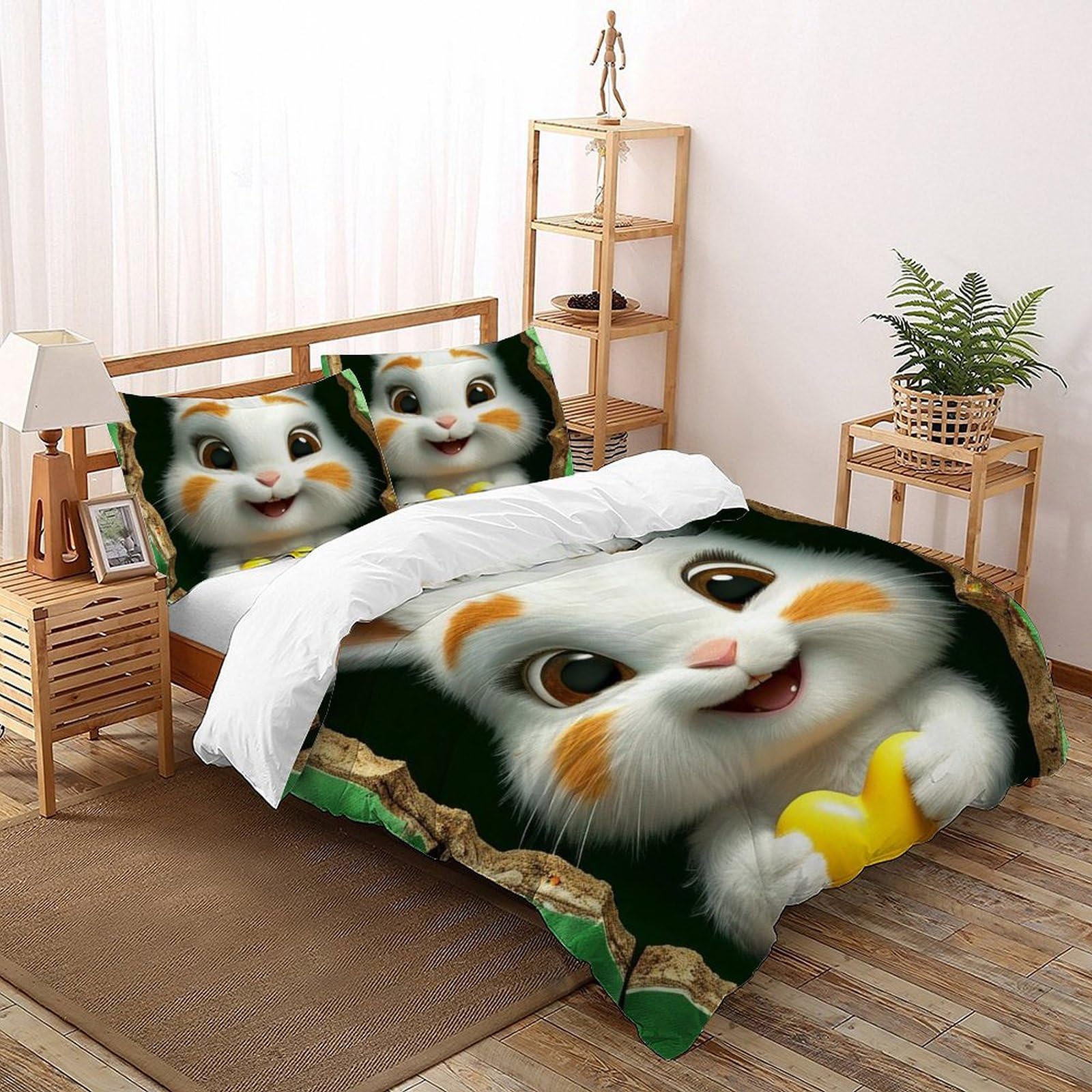 Housse de couette animaux super king lit 260x220 fermeture éclair