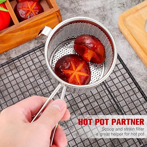 Miniatura 6 de DOITOOL Colador de pasta para pasta, cesta para hervir de malla fina, de acero inoxidable, con asa, para fideos, espaguetis