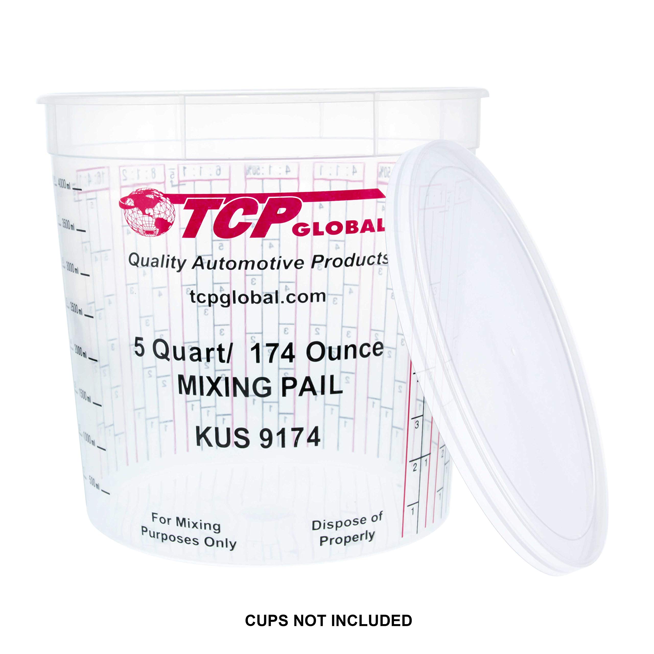 Amazon.com: TCP Global/Custom Shop Box of 12 Lids - 5 Quart Exclusively  Fits TCP Global 174oz Paint Mix Cups : Automotive