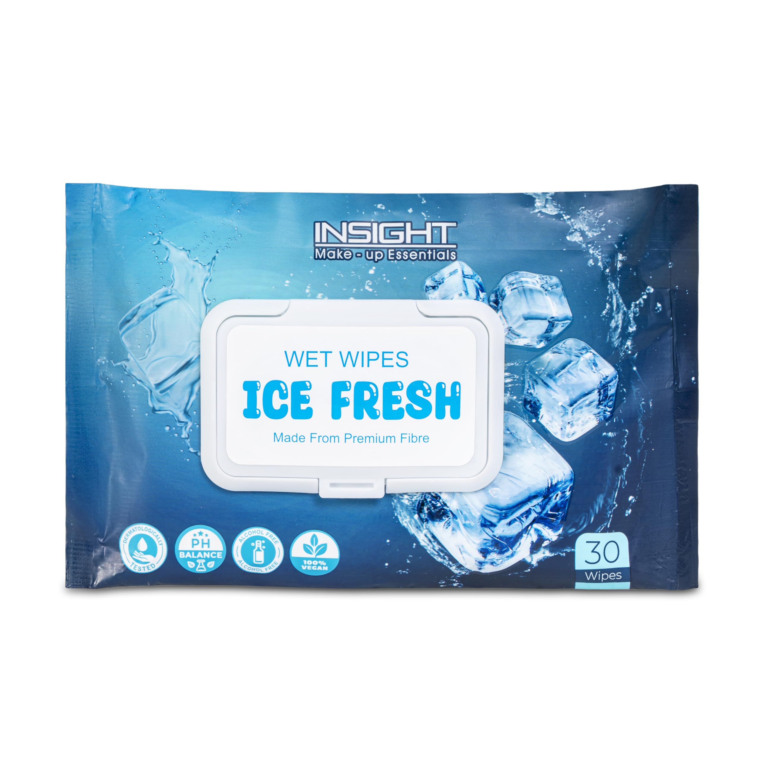 INSIGHT Wet Wipes Ice Fresh - 30 Refreshing Facial Sheets| Soft & Alcohol-Free|Removes Dirt & Oil|Gentle on Skin|Paraben-Free|For All Skin Types