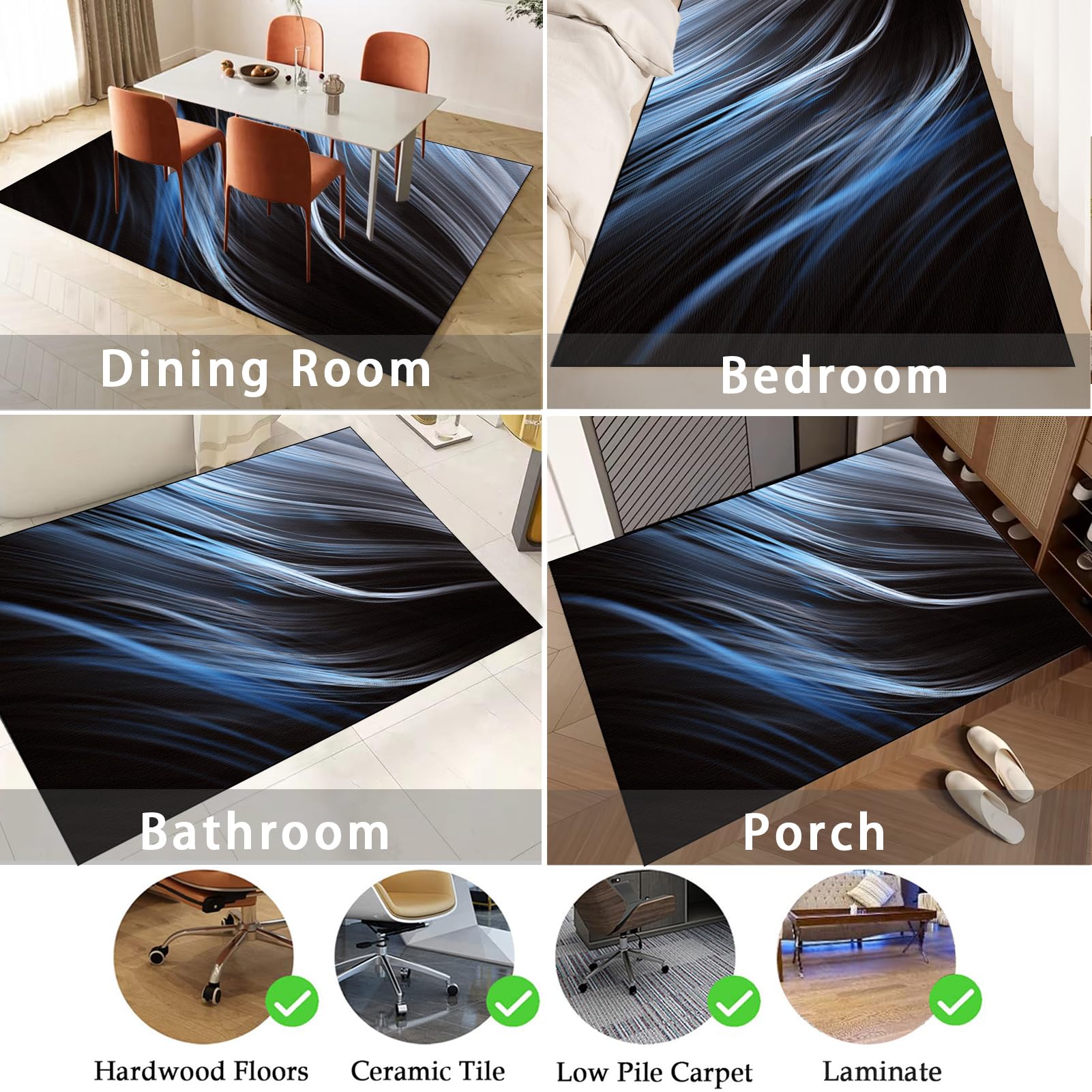 Oficina Alfombra for Silla de Escritorio 70 x 120 cm Alfombras para Sillas de Rueda Alfombra Silla Gaming Alfombra para Silla para Casa Oficina Escritorio para Protección del Suelo