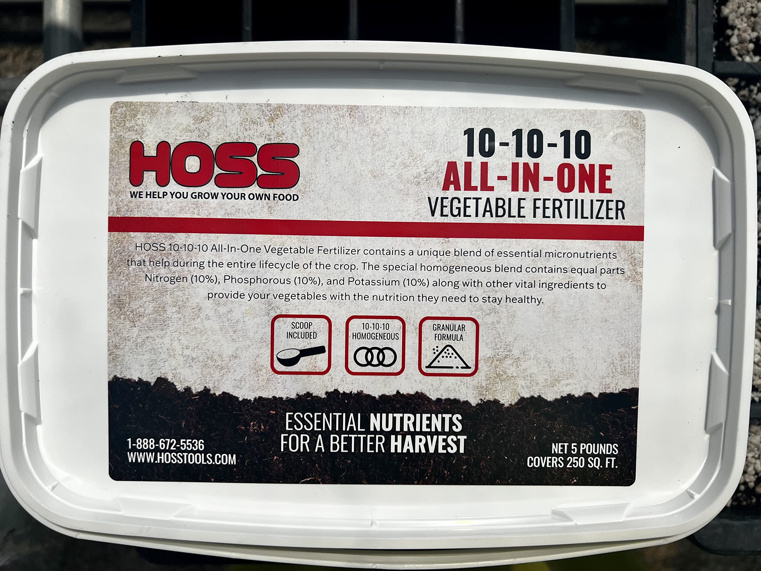 Amazon.com : Hoss All-in-One Vegetable Fertilizer | 10-10-10 | 5