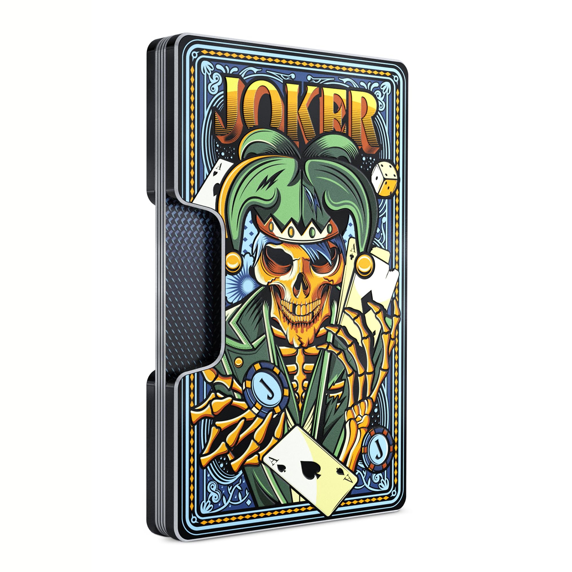 Printed Aluminum Wallet for Men - Slim Money Clip &amp; Card Holder with Printed Finish. Enhanced RFID Blocking, Compact, Unique &amp; Minimalist Wallets