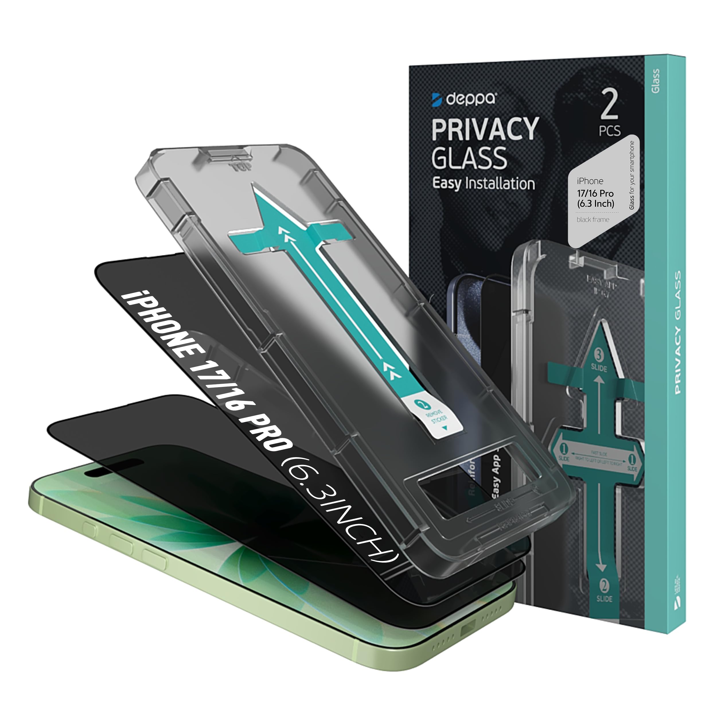 2 Pellicole Privacy Per IPhone 17/16 Pro 6,3'' - Vetro Temperato Opaco, Anti-spia, 9H Militare, Antiriflesso
