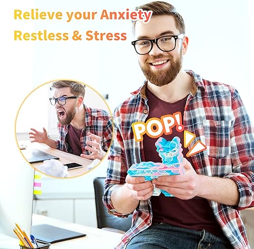 Miniatura 5 de Hoofun juguete de llama con burbujas, juguete sensorial para la ansiedad, juguete fluorescente de silicona que brilla en la oscuridad, juguete de