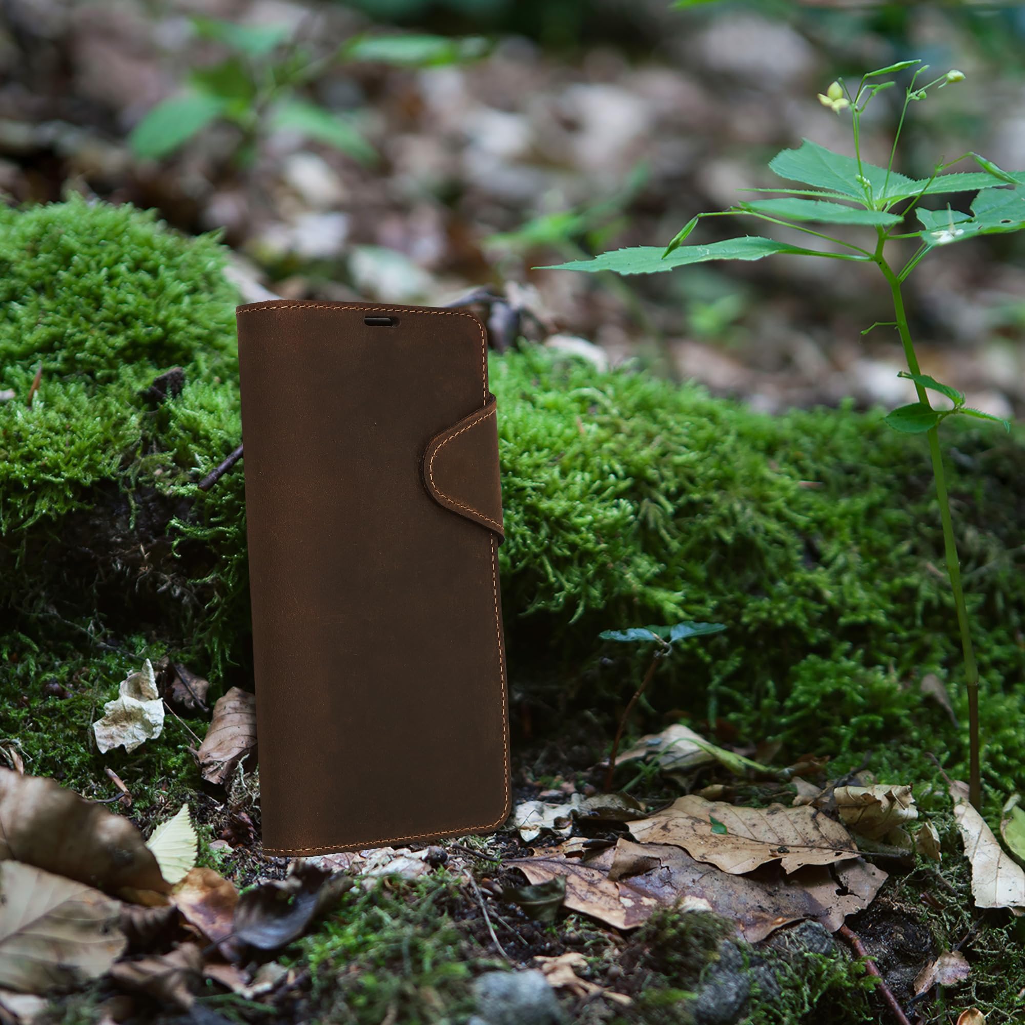 Kalibri Cover In Pelle Per Google Pixel 8 Pro - Portafoglio Con Chiusura Magnetica E Funzione Stand - Vintage Bussola Marrone - 2