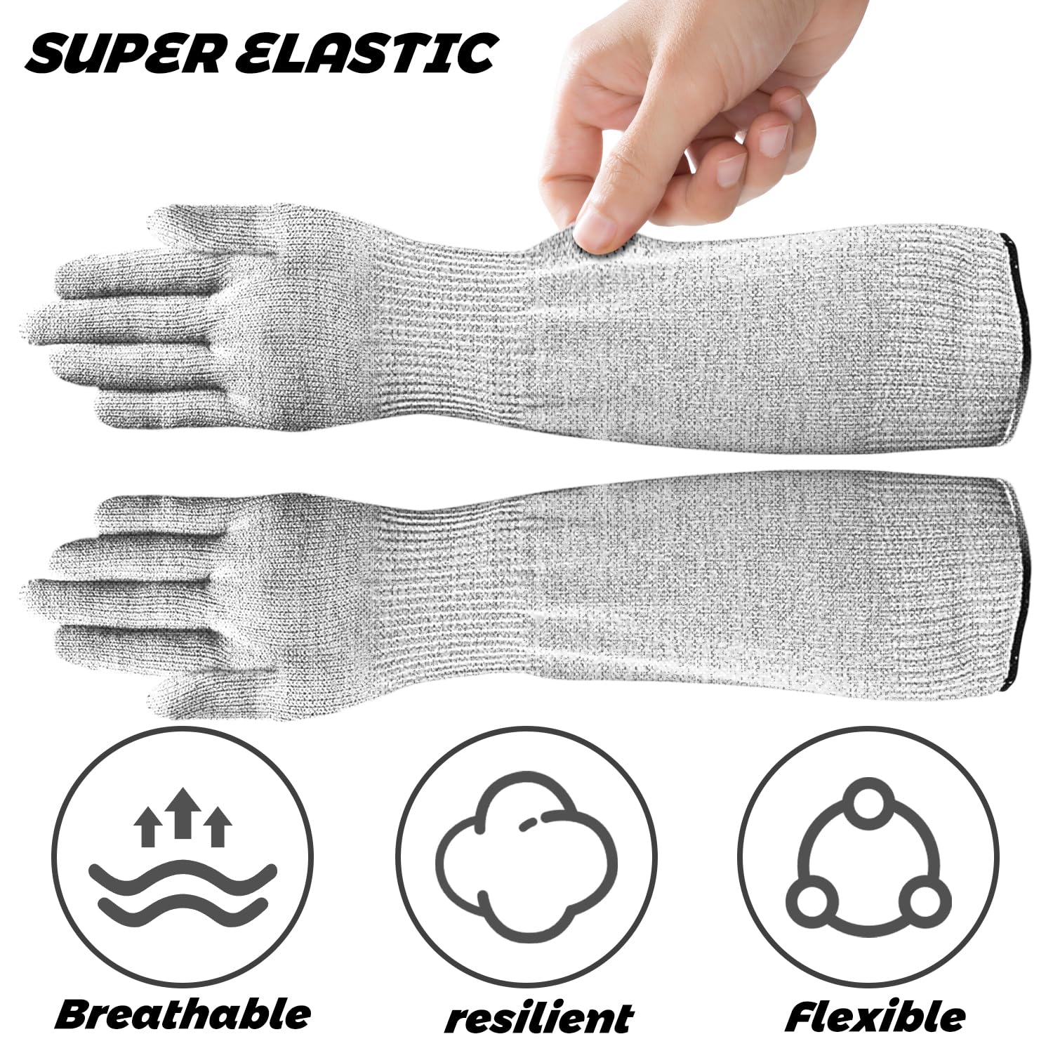 VLYX Guard Gloves, Long Gardening Gloves, Thornproof, Level 5 Cut Resistant with Long Arm Sleeves, for Gardening Kitchen Work - Image 4
