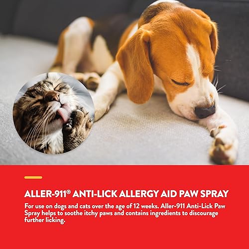 Miniatura 4 de NaturVet Aller-911 - Aerosol antilamer para perros y gatos incluye aloe vera ayuda a aliviar la picazón de las patas ofrece apoyo para la alergia de