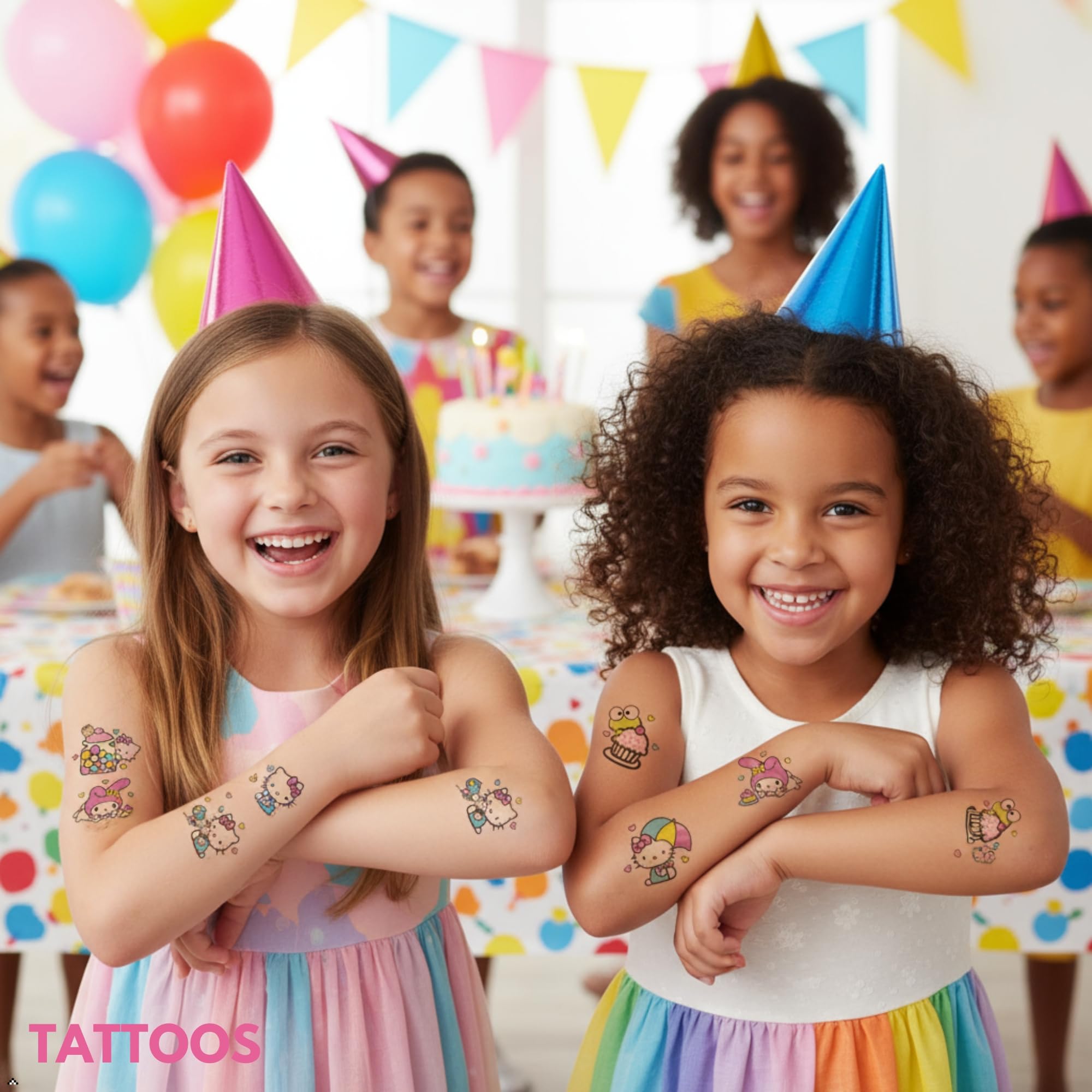 Unique Hello Kitty Party Favors - 16 Goodie Bags with 16 Sticker Sheets, 24 Tattoos, Checklist - Hello Kitty Birthday Decorations - Officially Licensed