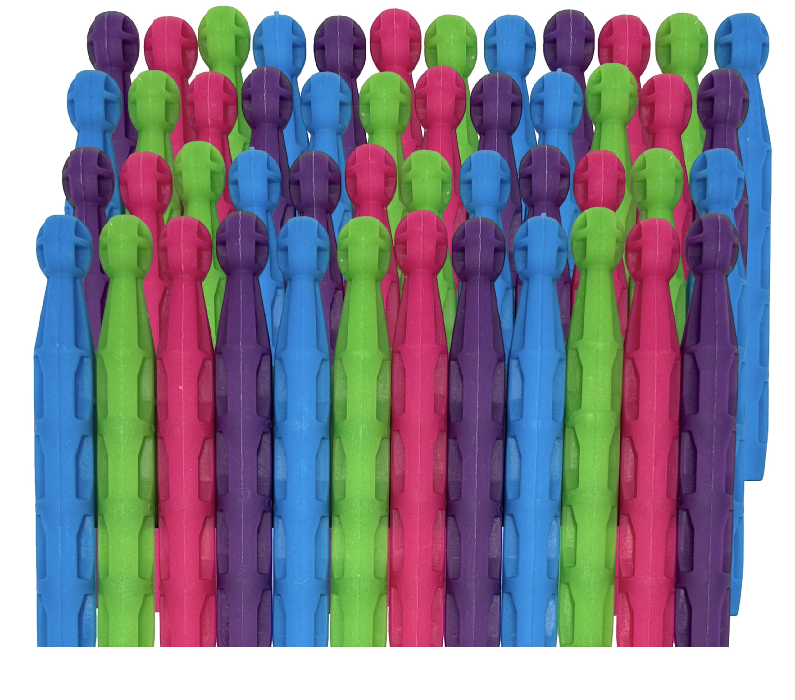 48pk Plastic Dolly Pegs For Washing Line | Strong Heavy Duty Laundry Pegs Clips Clothes | Extra Strong Grip, Weather-Resistant, Ideal for Drying Outdoors or Indoors (Plastic Dolly Peg, 48 Pack)
