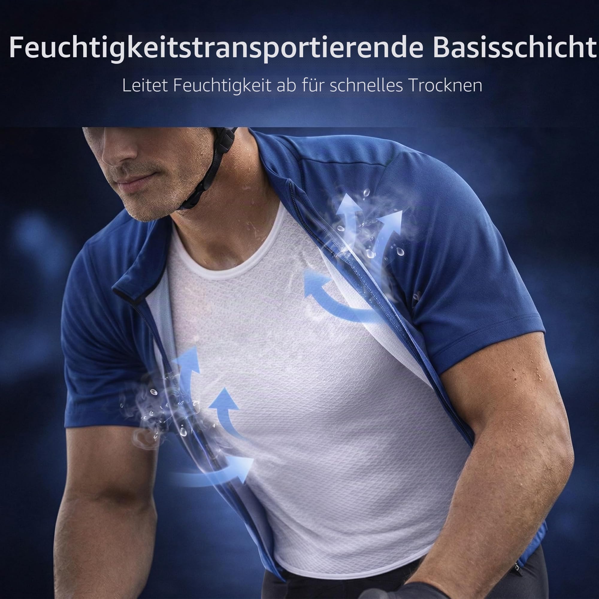 Przewalski Radtrikot Herren, Atmungsaktiv Baselayer Herren, Fahrradtrikot Herren für Laufen und Radfahren