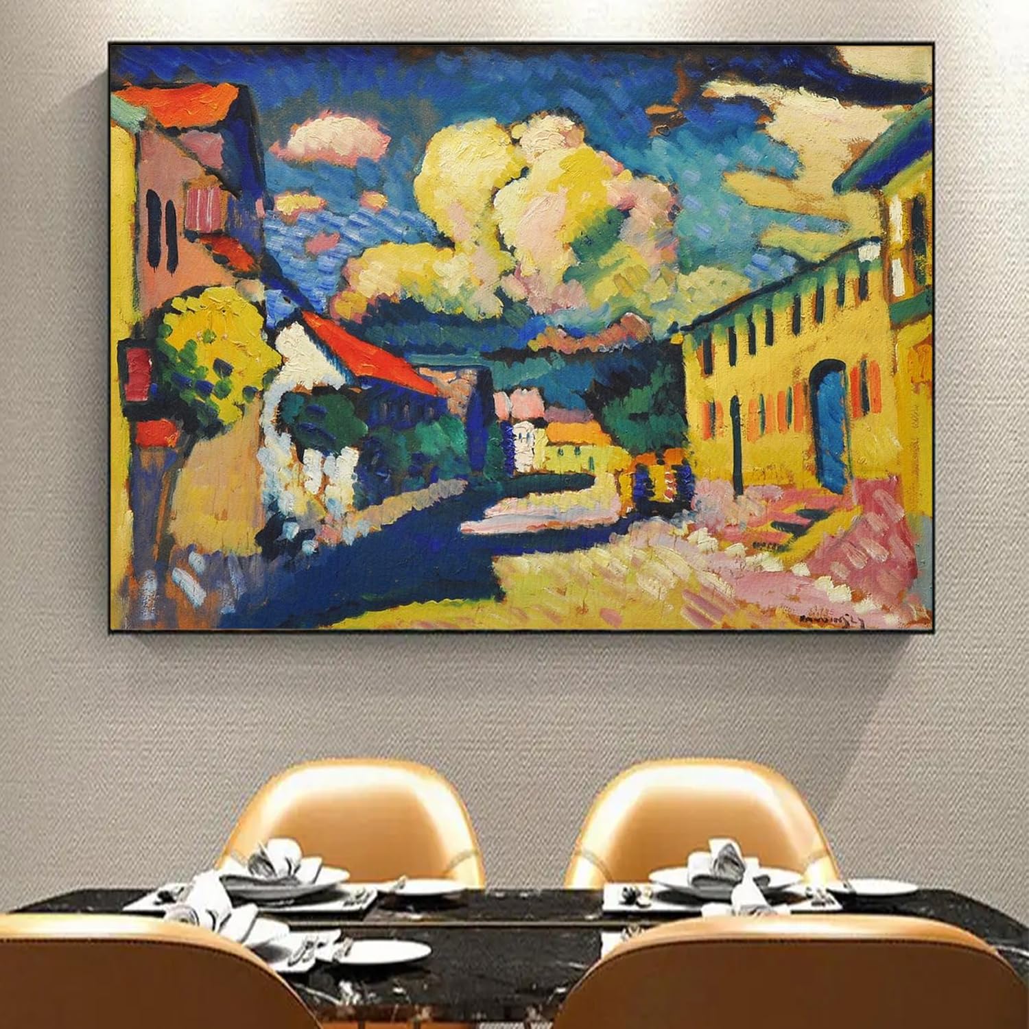 カンディンスキー、「女たちのいるムルナウの通り」、希少な画集より