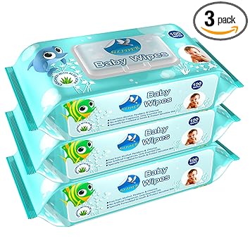 GLIDER Baby Wipes enriched with Aloe-Vera & Vitamin E with Lid/Flip-top(100 Wipes/Pack) (Pack of 3 ( 300 Wipes))