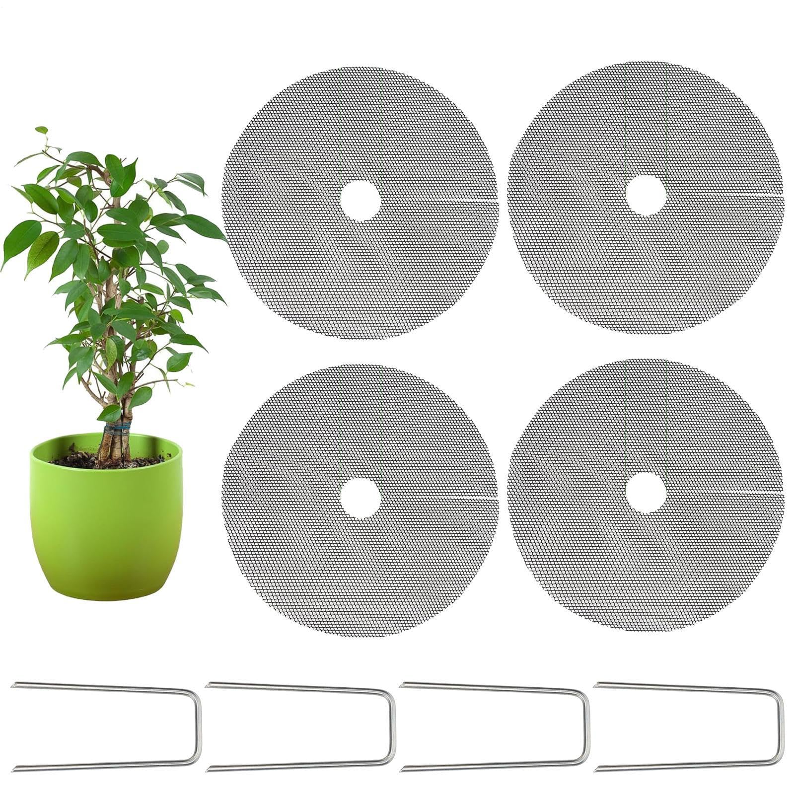 Rejilla para macetas cortable y protector de sustratos para plantas de interior y jardín