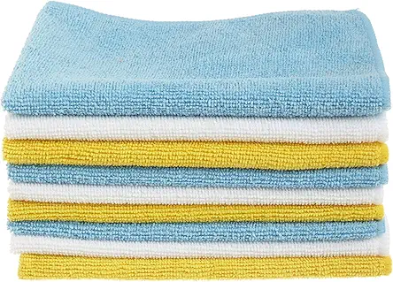 Amazon Basics Microfiber Cleaning Cloths, Non-Abrasive, Reusable and...