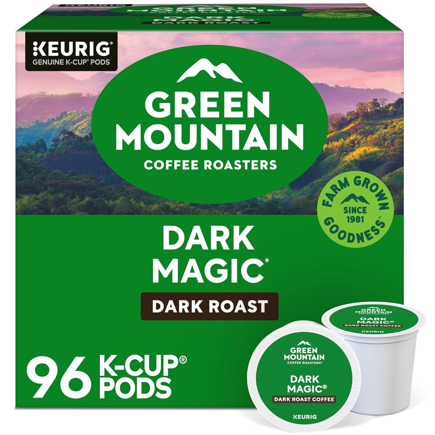 Green Mountain Coffee Roasters Dark Magic Coffee, Keurig Single-Serve K-Cup pods, Dark Roast, 96 Count Dark Chocolate 24 Count (Pack of 4) - Image 1 of 10
