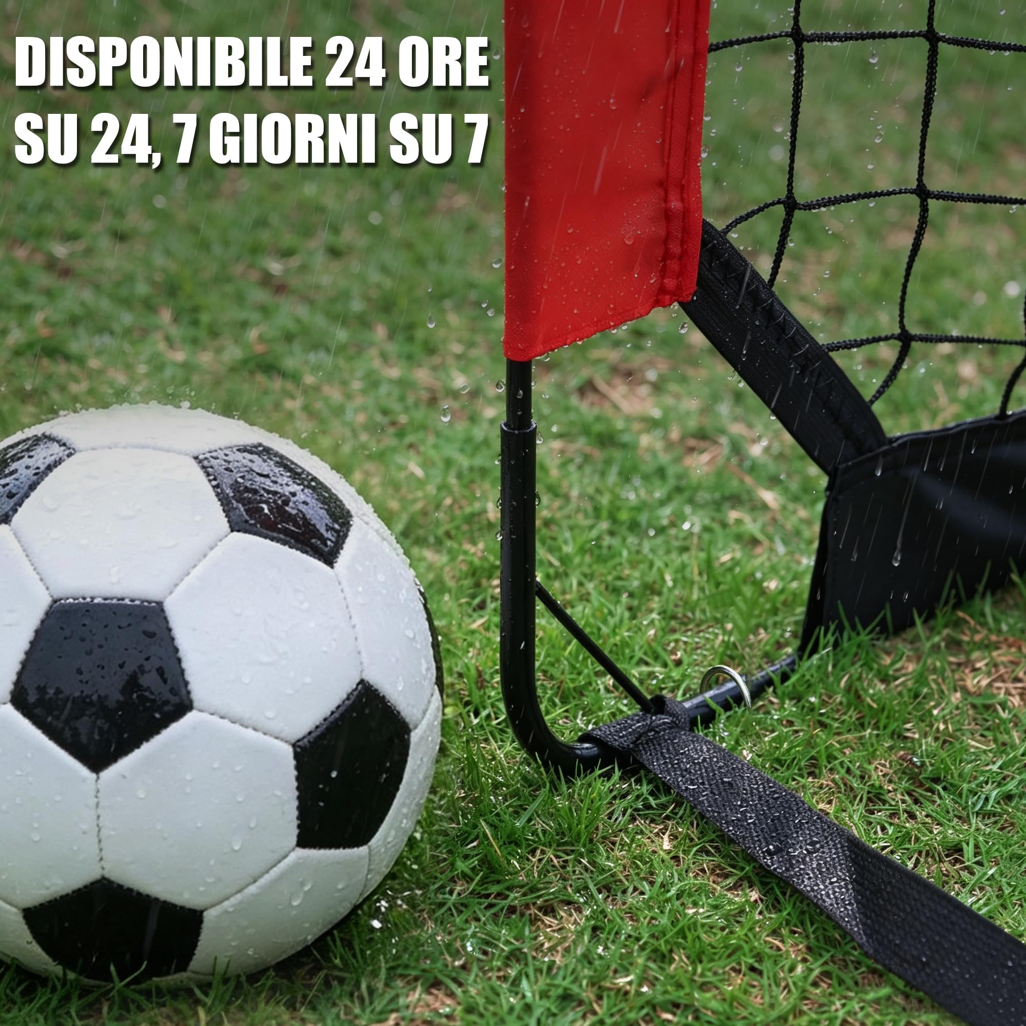 BaseGoal Set di 2 Porte da Calcio per Giardino 120x90cm con Calcio n. 5 | Porta da Calcio Adolescenti con Aste In Fibra di Vetro, Reti di Alta Qualità, Bersaglio, Coni da Calcio e Cono a Forma di U