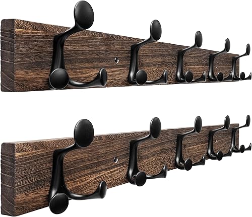 Miniatura 150 de SKOLOO Perchero de madera blanca de 17 pulgadas con 3 ganchos triples, ideal para entradas familiares, aulas y almacenamiento de suministros para