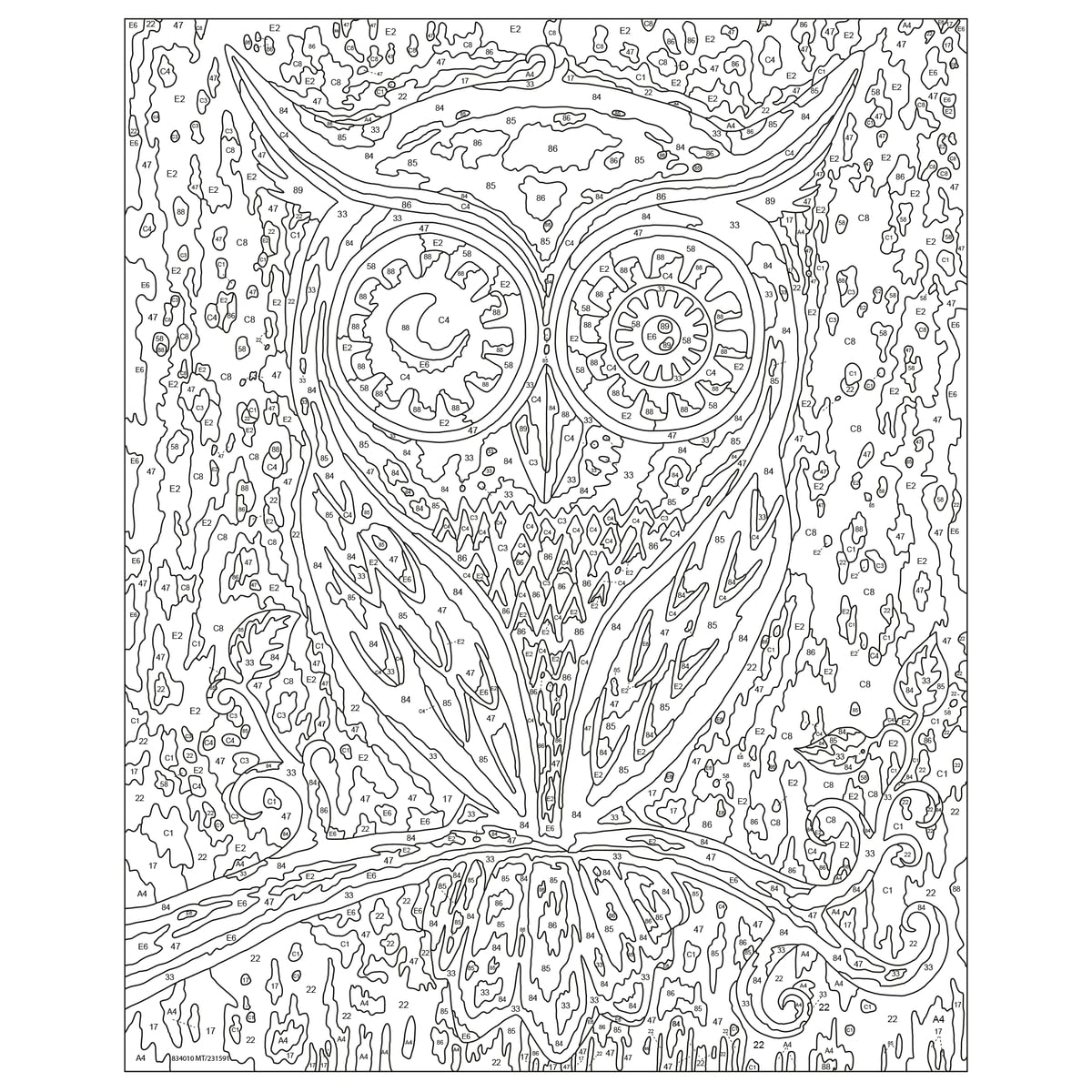 Ravensburger - CreArt Il Sogno della Civetta, Kit per Dipingere con i Numeri, Contiene Tavola Prestampata 24x30 cm, Pennello, Colori e Accessori, Gioco Creativo e Relax per Adulti 14+ Anni