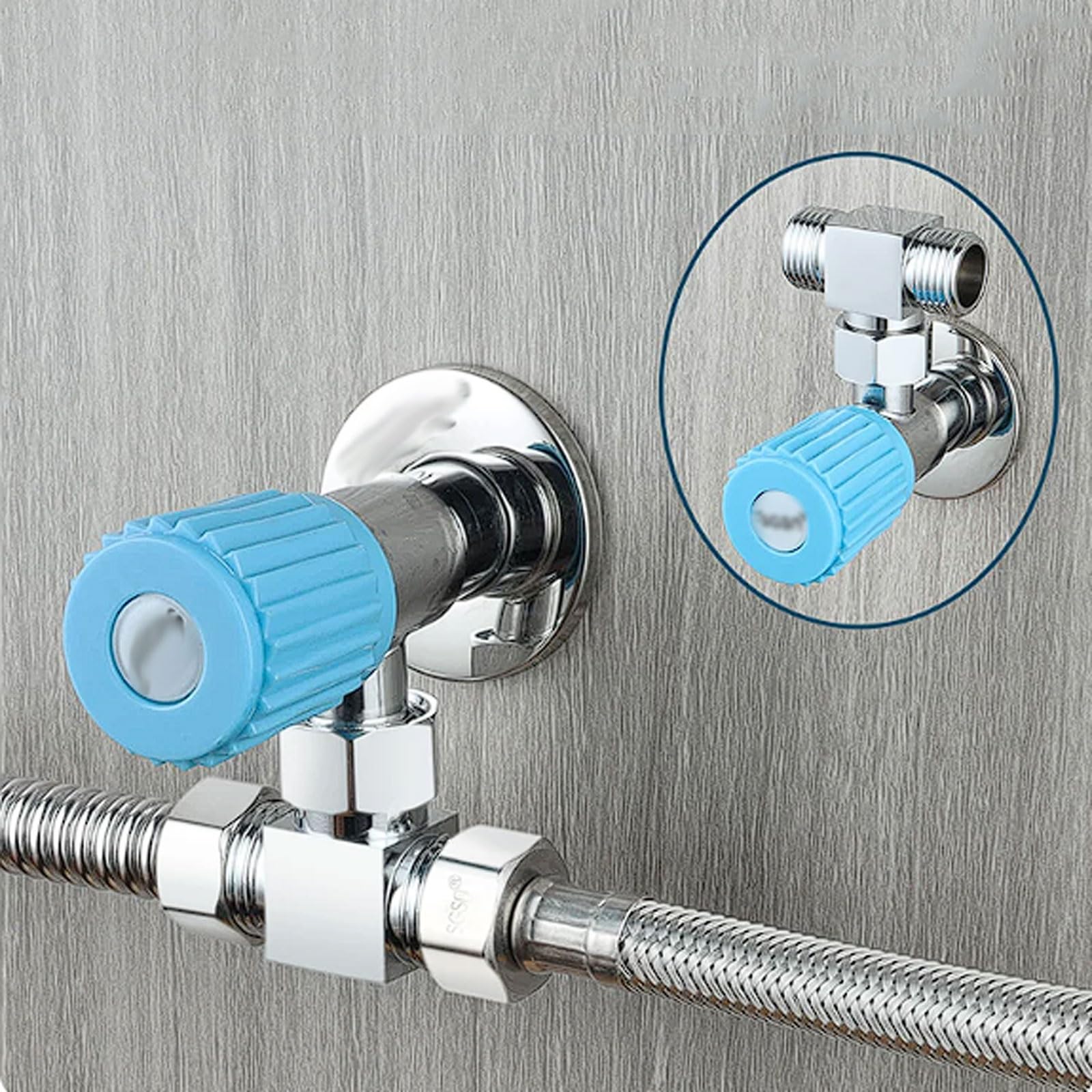 Valvola ad Angolo for WC, connettore 1 a 2, Tubo di Ingresso dello scaldabagno 1-in-2-out, distributore d'Acqua a T con Raccordo Interamente in Rame