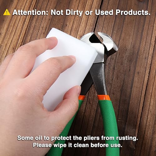 Miniatura 7 de LEONTOOL Alicates de corte de extremo de 8 pulgadas, alicates de punta para quitar clavos, herramienta para tirar de uñas, alambre de torsión y