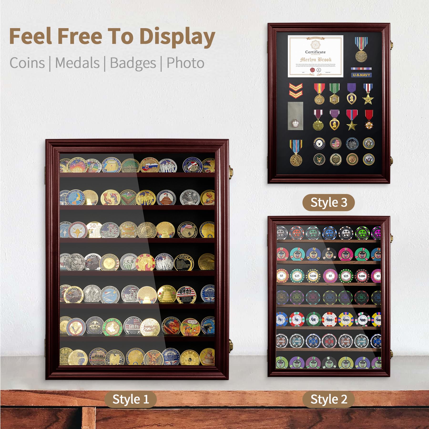 Amazon.com: ASmileIndeep 7 Rows Military Challenge Coin Holder