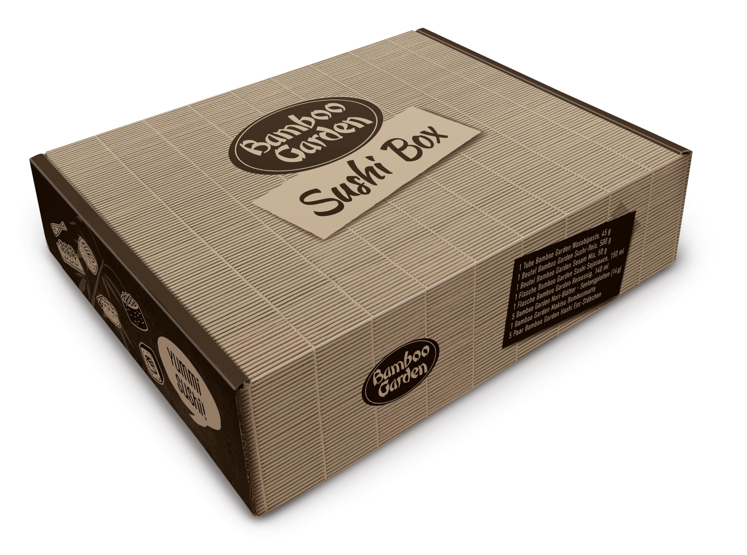 Bamboo Garden - Sushi Box | 8-teiliges Komplett-Set zum Selbermachen von Sushi mit Zutaten, Equipment und Rezeptkarte | Ideal für Einsteiger, zum Ausprobieren oder als Geschenk
