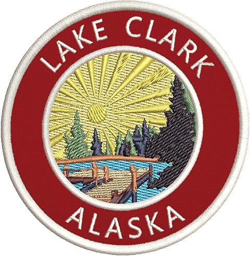 Lake Dock - Lake Clark - Alaska - Parche decorativo bordado de 3.5 pulgadas, para planchar o coser, para vacaciones, aventura, tema novedoso