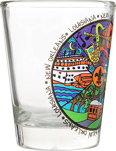 Miniatura 2 de Vaso de chupito de recuerdo multicolor icónico de New Orleans Louisiana