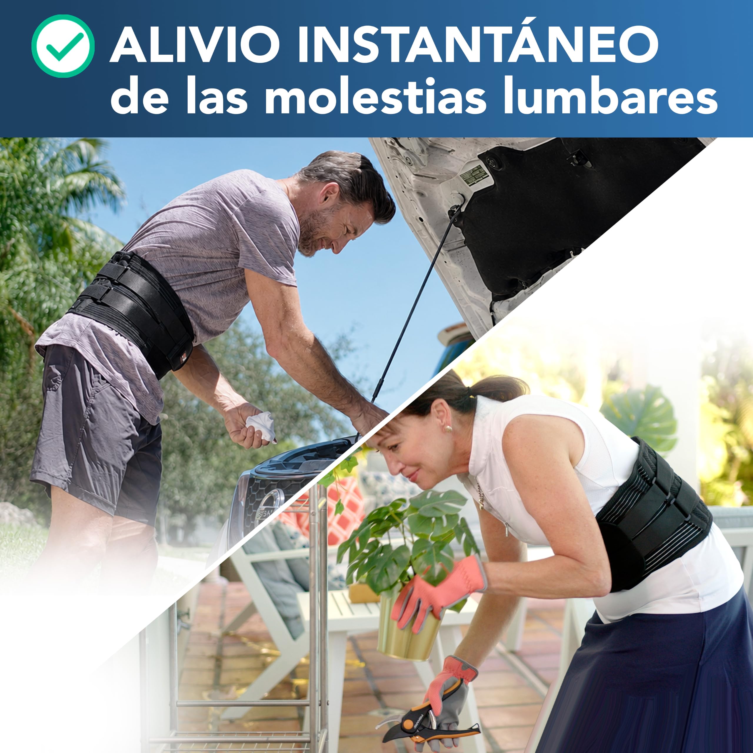 CINTURÓN LUMBAR PRESS. Alivia al instante y previene los dolores de espalda. Mejora la postura. Cómodo, discreto, y fácil de poner: perfecto para llevar a diario. Disponible en todas las tallas.