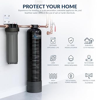 Aquasure Serene Lite Whole House Salt-Free Water Conditioning Descaler System with Triple Purpose Pre-Treatment Filter (800,000 Gallons Salt-Free System)