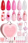 Beetles Gel Nail Polish Kit with U V Light, Beetles Four Seasons Glow 32 Colors Gel Polish 54 Pcs Nail Kit with Base and Matte&Glossy Top Coat Soak Off DIY Art Manicure Gifts for Women
