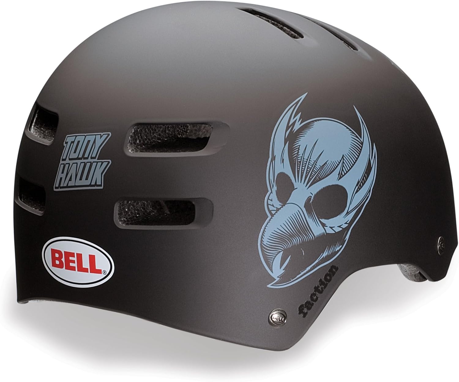 Bell Faction Tony Hawk MultiSport Helmet (Matte Black, Large) Bmx Bike Helmets