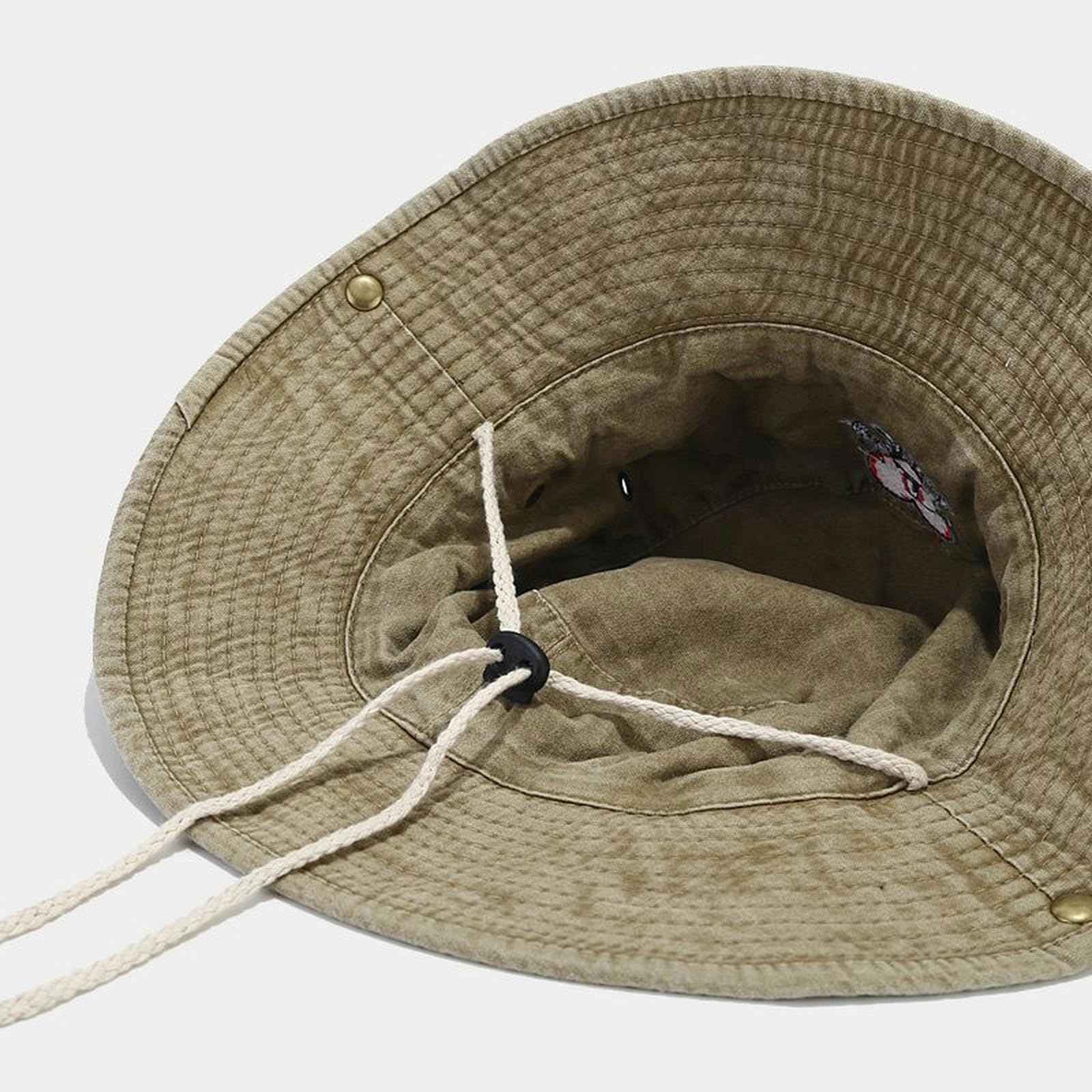 Sombrero de Pescador UPF 50+ Unisex con Sombrero De Arbustos De Algodón con Borde Ancho, Correa De Barbilla Extraíble, Brotes Laterales Y Agujeros De Ventilación