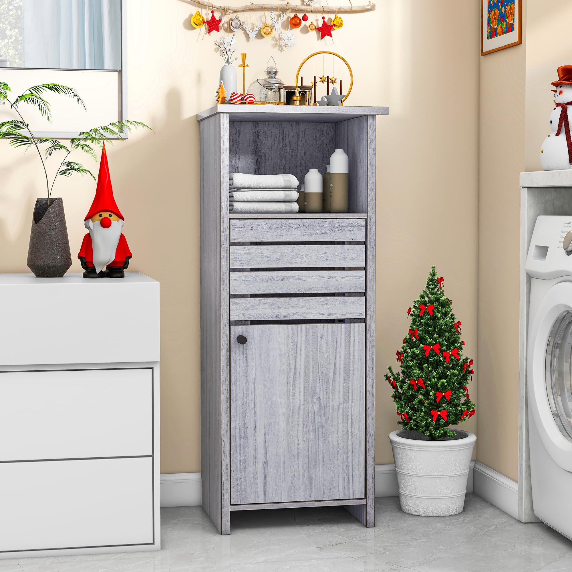 VASAGLE Mobile da Bagno, Mobiletto Salvaspazio, Mobiletto a Colonna