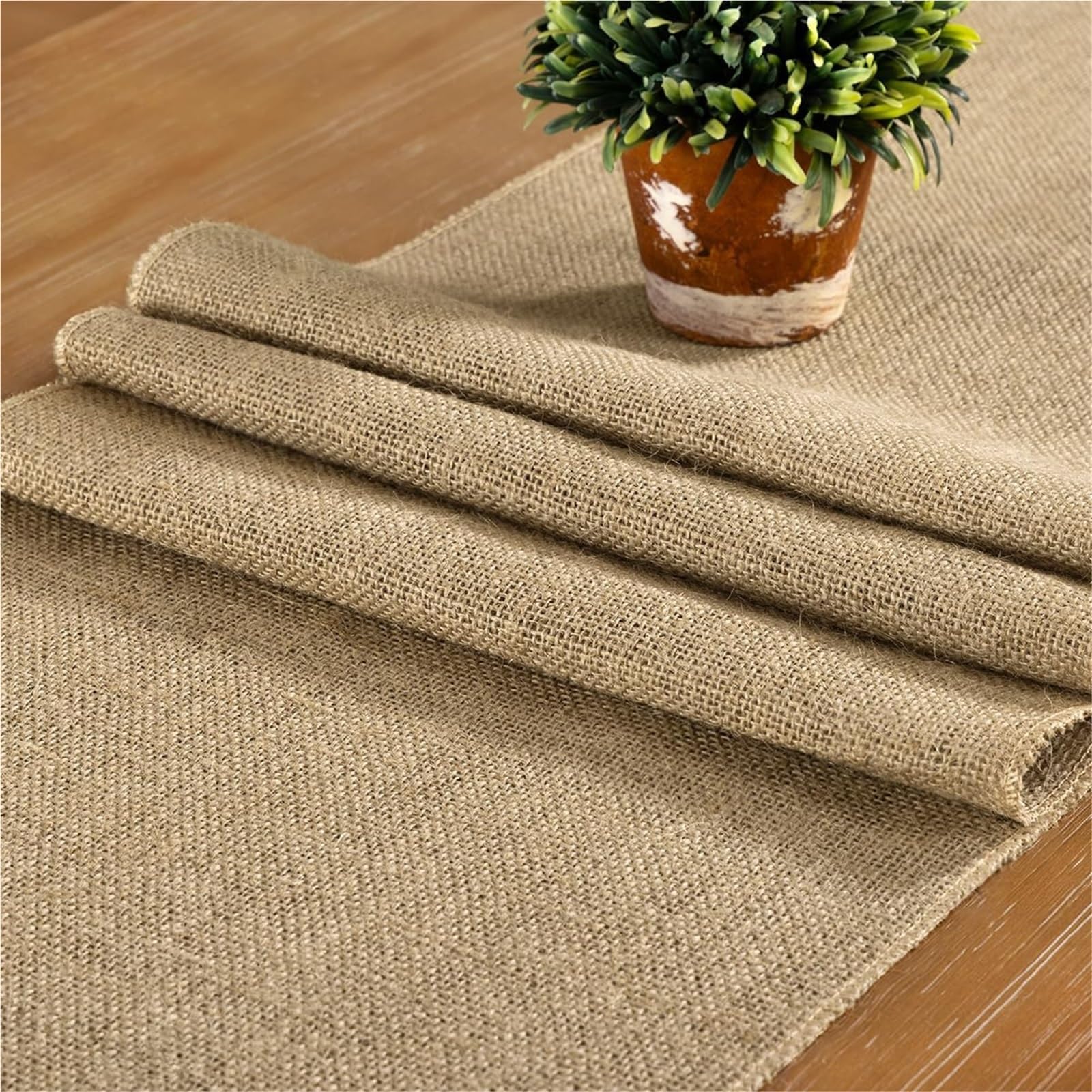 Chemin de Table en Toile Jute Naturelle, écharpes Chaise Tissu Ferme pour Mariages(30x300cm,Style B)