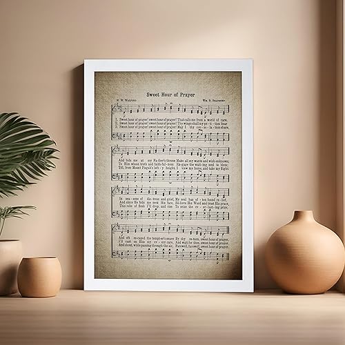 Miniatura 99 de Poster Master Póster vintage con texto en inglés «How Great Thou Art», impresión de partituras de música retro, arte de pared de himnario, regalo