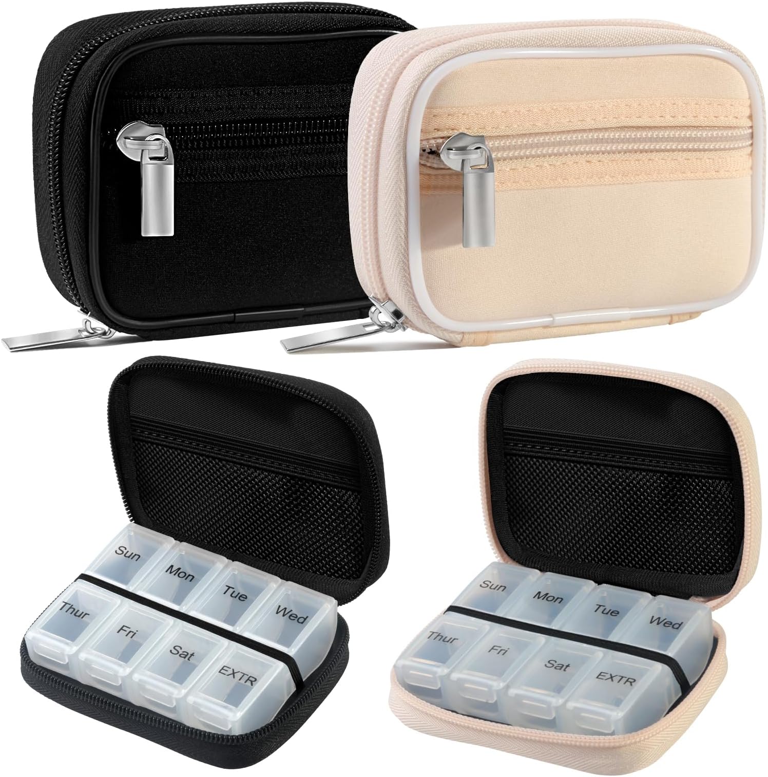 Amazon.com: 2 Packs Weekly Travel Pill Organizer for Purse with ...