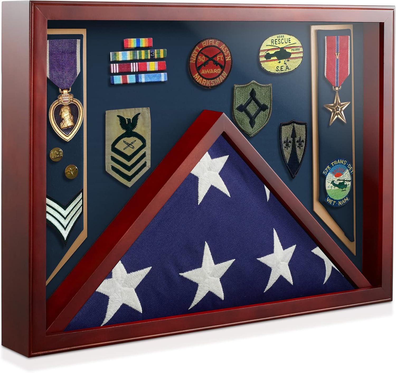 Reminded Military Shadow Box Display Case for Medals