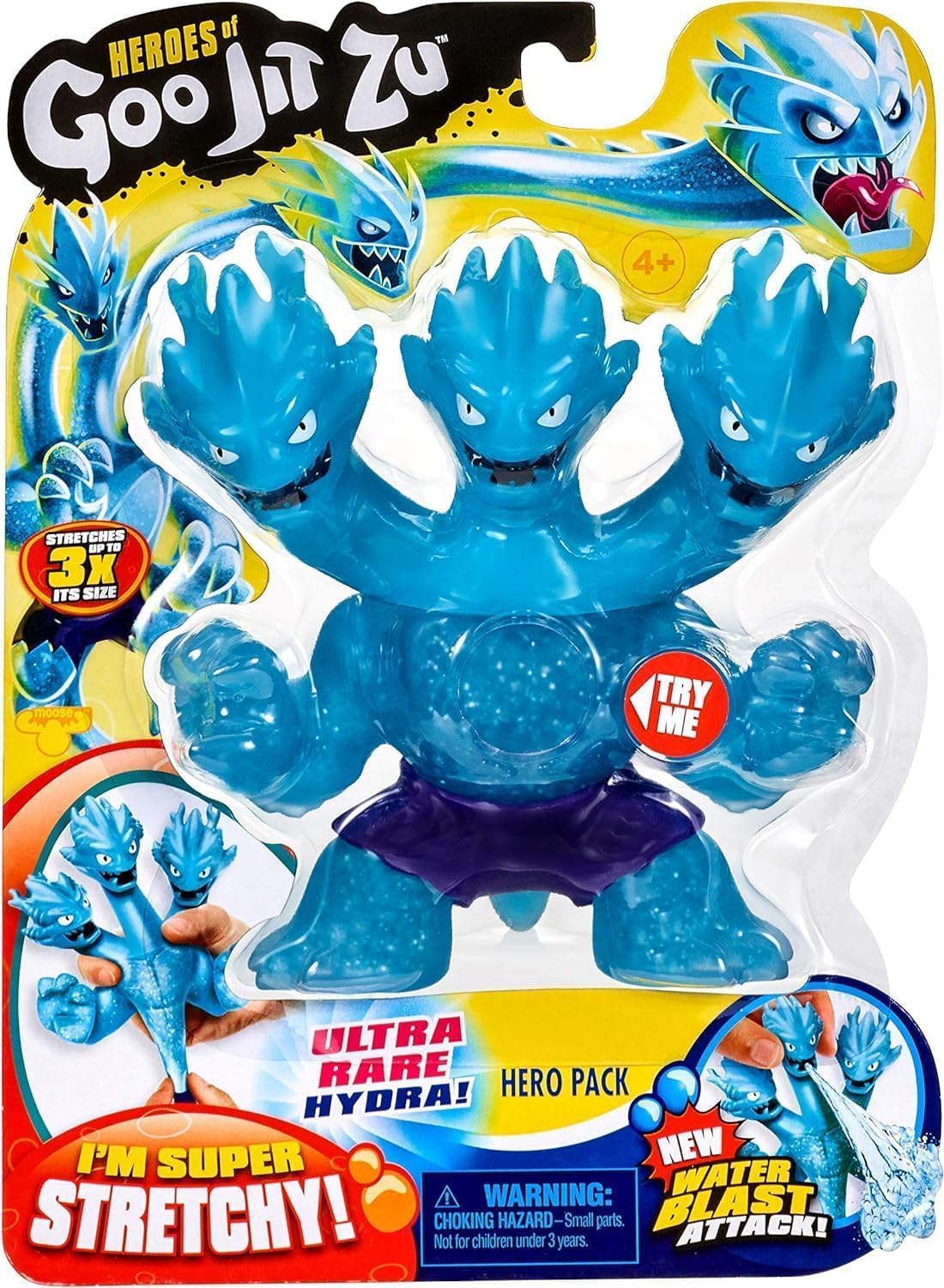 Heroes of Goo JIT Zu Hydra The 3 Headed Dragon Water Blast Series 2: Squishy, ​​Super Stretchy and with Unique Filling - Ultra Rare to Complete Your Collection.