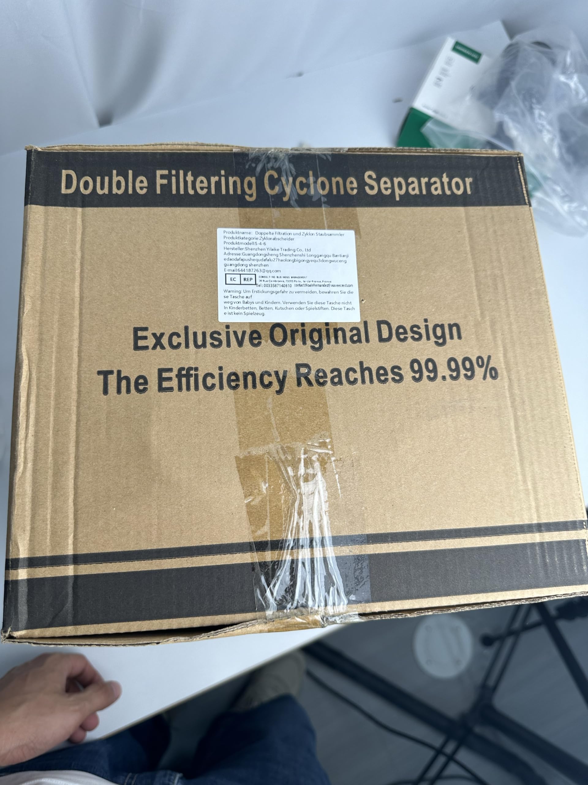 Filtration double et collecteur de poussière cyclonique pour le travail du bois DIY avec turbocompresseur de 50 mm/2'' en filtre pour atelier de vide avec bride (Filtration complète (double))
