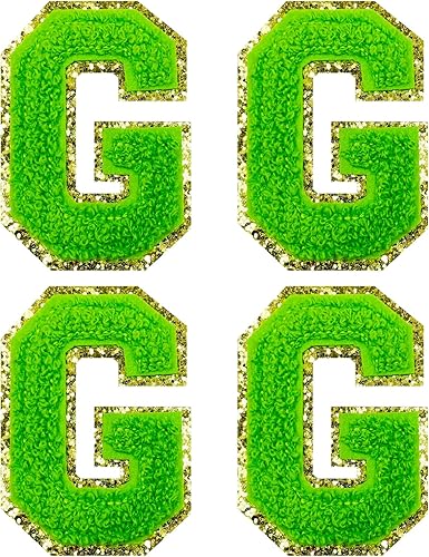 Miniatura 94 de Jongdari Letras termo-adhesivas de felpilla para ropa, parches de letras del alfabeto con brillantina para coser, con adhesivo planchado, 4