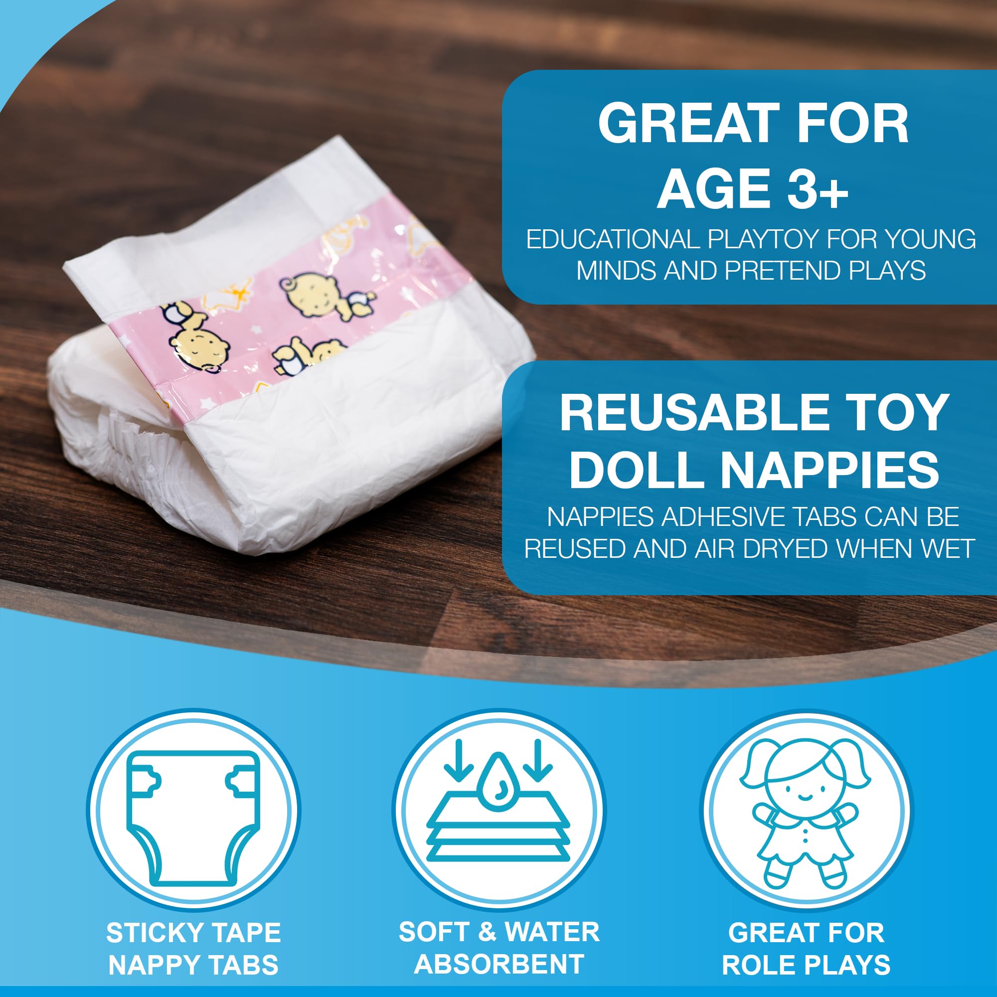 D.A.Y. Republic 5pc Baby Dolls Nappies - Image 3