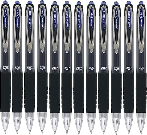 Uni-ball SigNo 207 Tintenroller versenkbare Mine 0,7 mm F-Spitze 0,4 mm Strichbreite 12 Stück blau Uni-ball SigNo 207 Tintenroller versenkbare Mine 0,7 mm F-Spitze 0,4 mm Strichbreite 12 Stück blau
