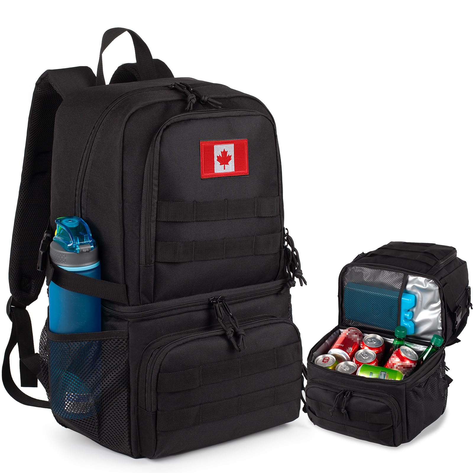Tactical Double Deck Cooler Backpack for Men,Large Lunch Backpack With 2 Compartment,Soft Cooler Bag