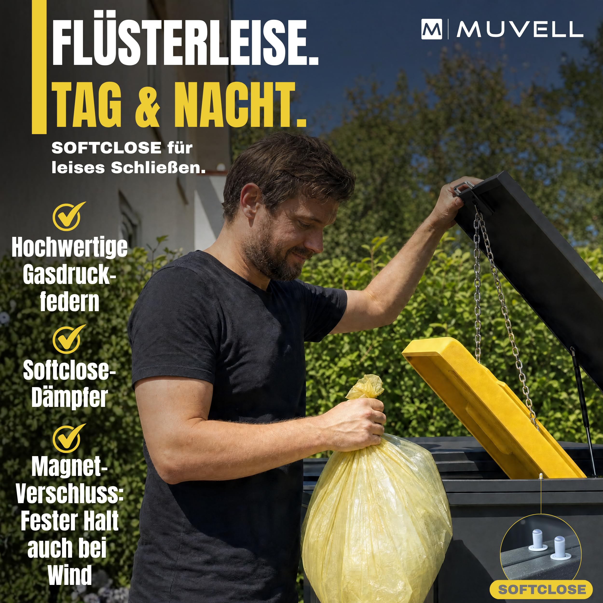 Mülltonnenbox 4er 240l & 120l Müllbox - 0,8 mm feuerverzinktes Metall - Eisenglimmer DB 703 Premiumfarbe Mülltonnenboxen - abschließbare wetterfest Mülltonnenverkleidung