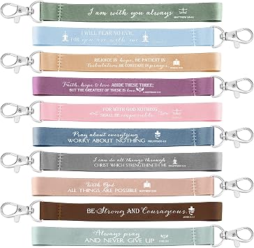 Inbagi 50 Pieces Christian Gifts for Men Christian Bible Verse Religious Biblical Keychain Bulk Gift for Church fathers Day Teacher Favors