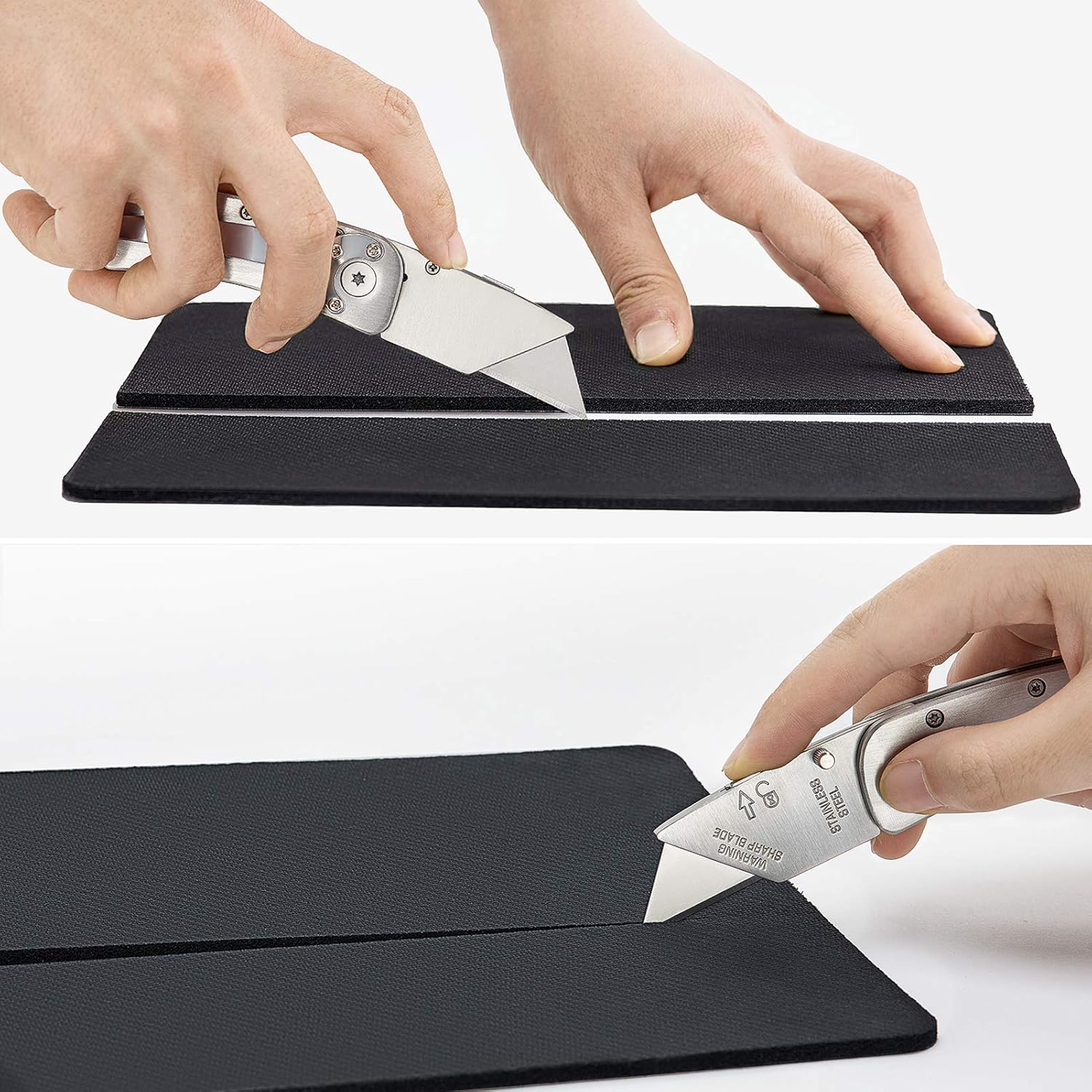 NIUTA Utility Knife box cutter Replacement Blades Heavy Duty High Carbon Steel Box Cutter Razor ，Blade Storage with 10 Blades, (1-pack) - - 